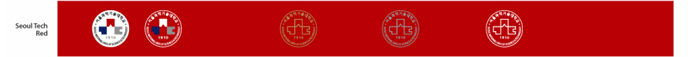 Seoul Tech Red색 배경일때 - 칼라엠블렘, 골드라인 엠블렘, 실버라인 엠블렘, 화이트라인 엠블렘 사용